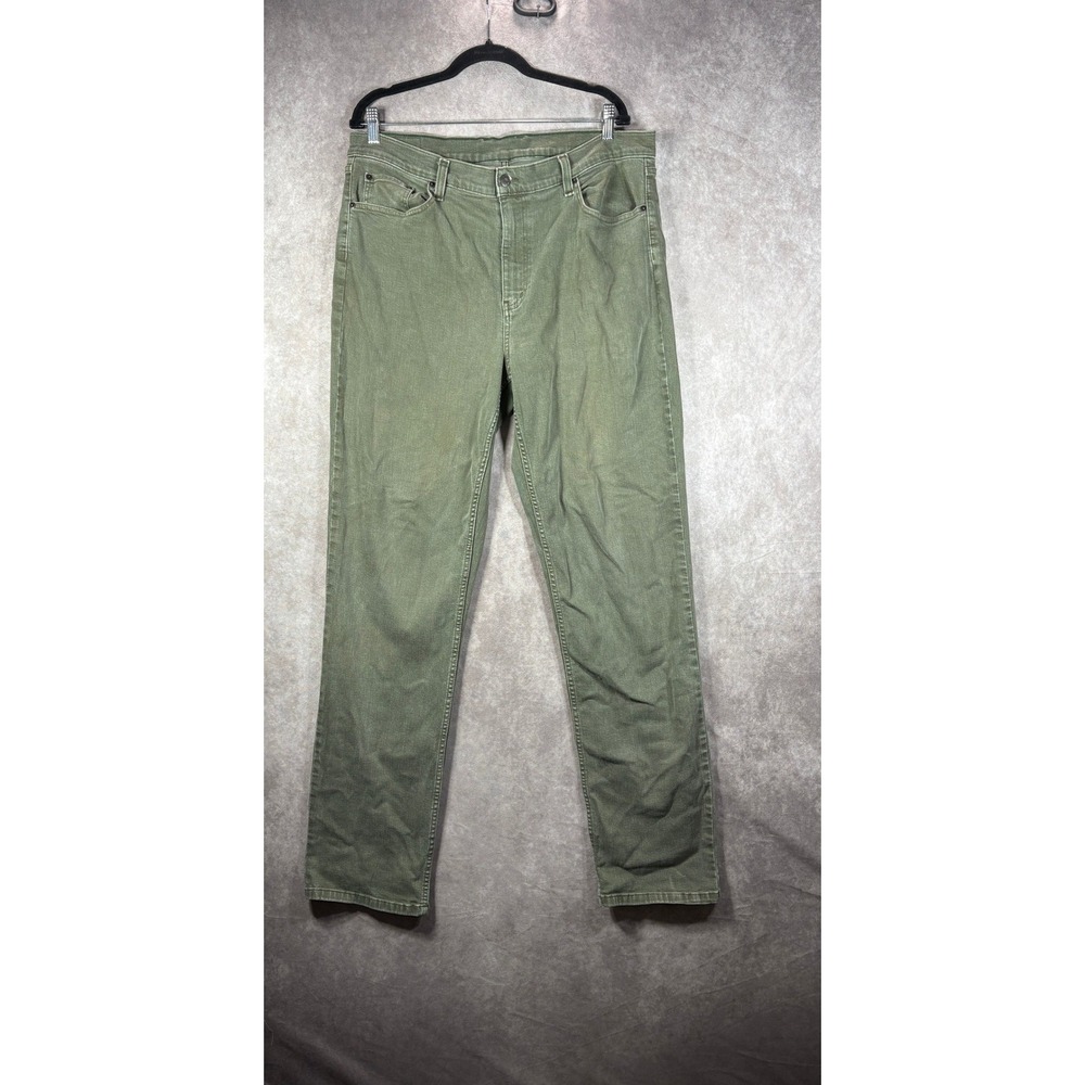 L.L. Bean Jeans Mens 37x34 Green Denim Classic Fit BeanFlex Stretch Casual Work